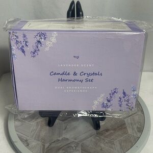 Yogi Lavender Candle & Crystals Harmony Set Soy Aromatherapy Gift Box